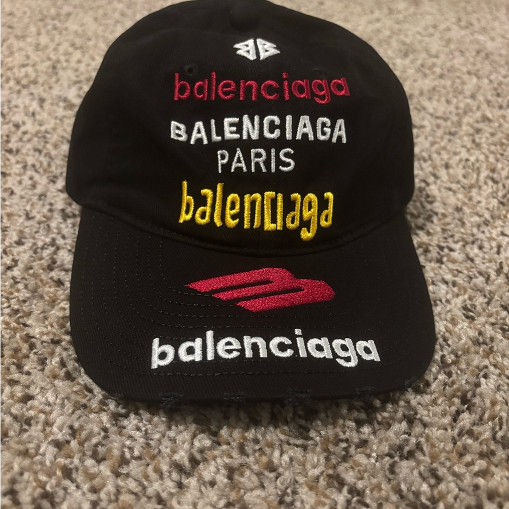 Balenciaga Black Cap with Logo Detail